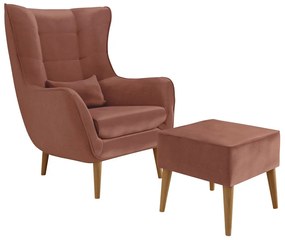 Armchair Estjano with footrest