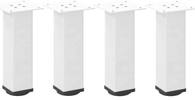 4012465 vidaXL Крака за масичка за кафе, 4 бр., бели, 42-44 см, стомана