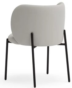 Светлосиви тапицирани трапезни столове в комплект 2 бр. Mogi – Teulat