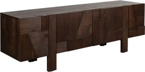 Маса за телевизор от масивна дървесина в тъмно естествен цвят 188x60x45 cm Bruneau – Dutchbone