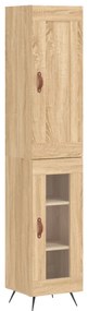 3200364 vidaXL Висок шкаф, сонома дъб, 34,5x34x180 см, инженерно дърво