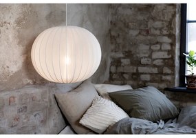 Бяло висящо осветително тяло с текстилен абажур ø 50 cm Florence – Markslöjd