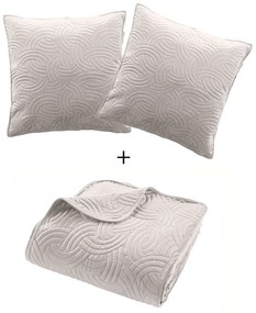 Кремаво комплект шалте и калъфка за възглавница 240x260 cm Solange – douceur d'intérieur