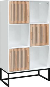 352136 vidaXL Висок шкаф, бял, 70x35x125 см, инженерно дърво