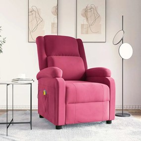 342415 vidaXL Масажен стол, виненочервен, кадифе