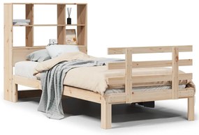 3322751 vidaXL Легло с рафтове за книги, без матрак, 90x200 см, бор масив