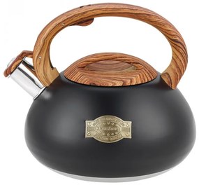 Свирещ чайник Klausberg KB 7565, 3 л, Дебелостенна основа, Индукция, Черен/кафяв