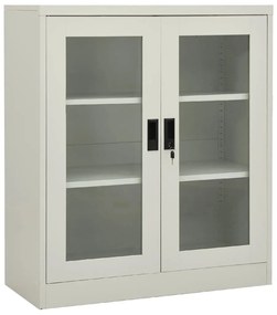 335935 vidaXL Офис шкаф, светлосив, 90x40x105 см, стомана