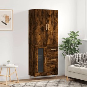 3195952 vidaXL Висок шкаф, опушен дъб, 69,5x34x180 см, инженерно дърво
