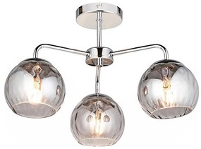 Endon 97971 - Полилей за повърхностен монтаж DIMPLE 3xE14/25W/230V лъскав хром/опушено сиво