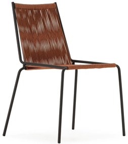 Теракотени метални трапезни столове в комплект за подреждане 2 бр. Emily – Marckeric