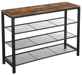 Шкаф за обувки DAVOR, кафяв/черен