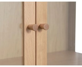 Витрина от дъбова дървесина в естествен цвят 140x100 cm Elba - Unique Furniture