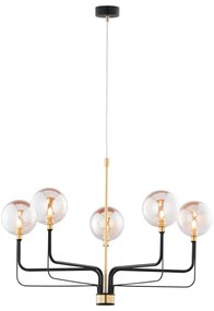 Jupiter 1886 - Полилей на кабел ERIS 5xG9/14W/230V златен/черен/опушен бежов