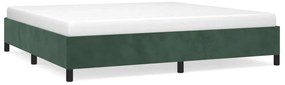 347345 vidaXL Рамка за легло без матрак, тъмнозелена, 200x200 см, кадифе
