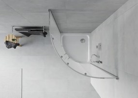 Mexen Rio кръгла душ кабина 80 x 80 см, мразовито стъкло, хром + подложка Flat,