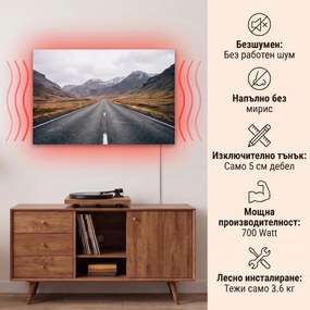 Klarstein Wonderwall Air Art Smart, инфрачервен отоплител, планинска пътека, 120 х 60 см, 700 W