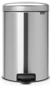 Кош за боклук с педал Brabantia NewIcon 649041, 20 л, Плавно затваряне, Противоплъзгаща основа, Инокс/Мат