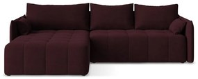 Бордо разтегателен ъглов диван с място за съхранение (ляв ъгъл) Moku – Makamii