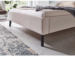 Бяло/кремаво двойно легло 140x200 cm тапицирано без ламелно дъно Leira – Meise Möbel