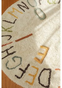 Кремаво памучно детско килимче за игра ø120 cm ABC Color and Letters – Lorena Canals