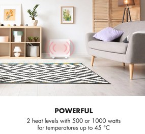Klarstein Bornholm Single, конвектор, конвекторен нагревател, термостат, таймер, 1000W, бял