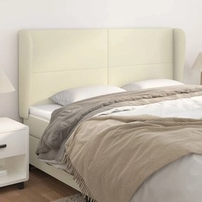 3117774 vidaXL Горна табла с уши, кремава, 163x23x118/128 см, изкуствена кожа