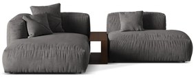 Сив кадифен модулен ъглов диван (ляв ъгъл) Martina – Micadoni