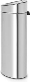 Кош за боклук Brabantia Touch Bin New Recycle 650527, 23+10 л, Безшумно и плавно затваряне, Плосък гръб, Устойчив на пръстови отпечатъци, Инокс/Мат
