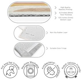 Килим подходящ за пране в цвят жълта охра и сиво-розово 160x230 cm Creamy Strawberry Swirl – Mila Home