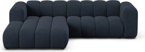 Тъмносин шенилов ъглов диван (ляв ъгъл) Lupine – Micadoni