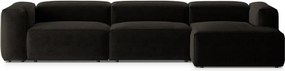 Черен ъглов диван (десен ъгъл) Bergamo – Cosmopolitan Design