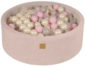 Кремав кадифен басейн с топки ø 90x30 cm Montessori – Meowbaby