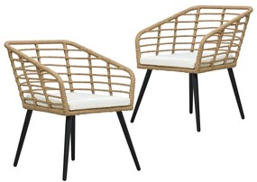 Sonata Градински столове с възглавници, 2 бр, полиратан, дъб