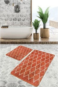 Теракотени кадифени килими за баня в комплект от 2 бр. 60x100 cm – Mila Home