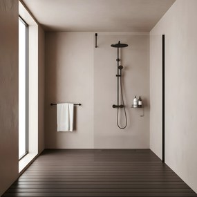 Параван за душ Rea Flexi Transparent / Black 80