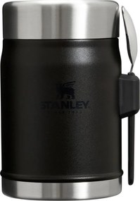 Матово черен термос за храна от неръждаема стомана 400 ml Legendary Food Jar + Spork Black 2.0 – Stanley