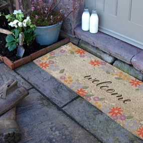 Изтривалка от кокосови влакна 40x120 cm Welcome Floral – Artsy Doormats