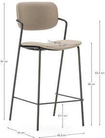 Бежови бар столове в комплект от 2 бр. (височина на седалката 68 cm) Maika – Marckeric