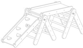 Сив/естествен пиклер триъгълник от масивен бор 265x61x60 cm Montessori – Meowbaby