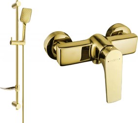 Mexen Lynx DF62 душ батерия с душ комплект, златно - 74594DF62-50