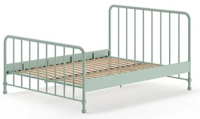 Зелено метално двойно легло 160x200 cm с включена подматрачна рамка BRONXX – Vipack