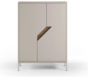 Кремавo-естествен скрин от декор от дъб 85x120x40 cm Lilou – Marckeric