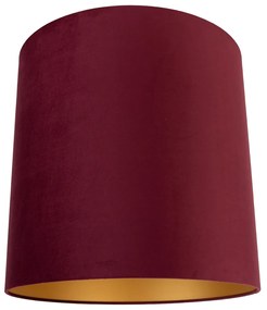 Кадифен абажур червен 40/40/40 със златист интериор