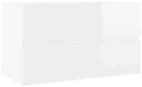 804752 vidaXL Долен шкаф за мивка, бял гланц, 80x38,5x45 см, инженерно дърво