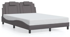 3208092 vidaXL Рамка за легло Viana без матрак, сива, 140x190 см изкуствена кожа