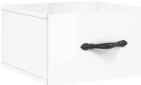 829808 vidaXL Нощно шкафче за стенен монтаж, бял гланц, 35x35x20 см
