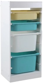 GINGER HOME Органайзер/етажерка с рафтове и 4 кутии WHITE