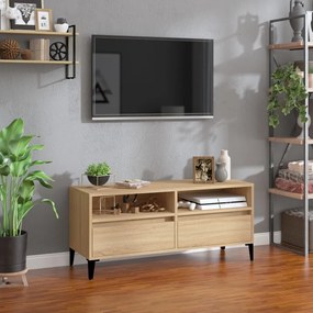 831904 vidaXL ТВ шкаф, сонома дъб, 100x34,5x44,5 см, инженерно дърво