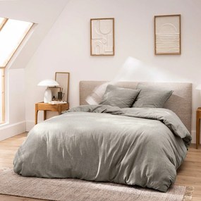 Сиво двойно /удължено 3 части памучно спално бельо 240x220 cm Meline – douceur d'intérieur